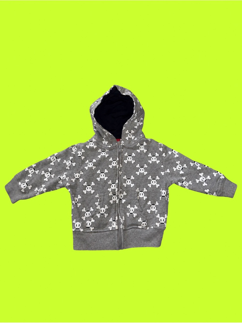 *Rare Y2K* 2009-2012 Paul Frank Skurvy Skull Zip Hoodie | Size 18M